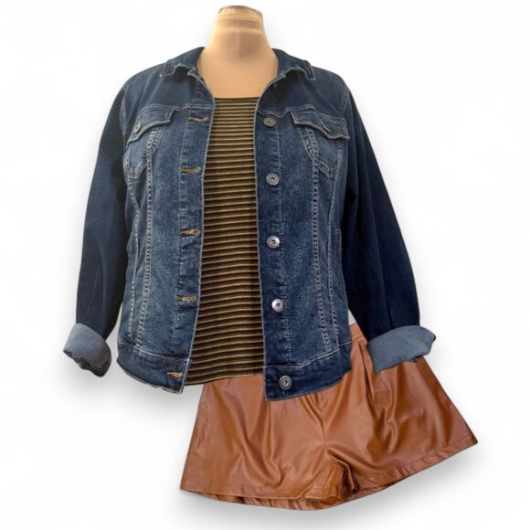 HEYSON High Waist Faux Leather Tan/Brown Shorts, NWT! Size 3XL - Picture 3 of 5